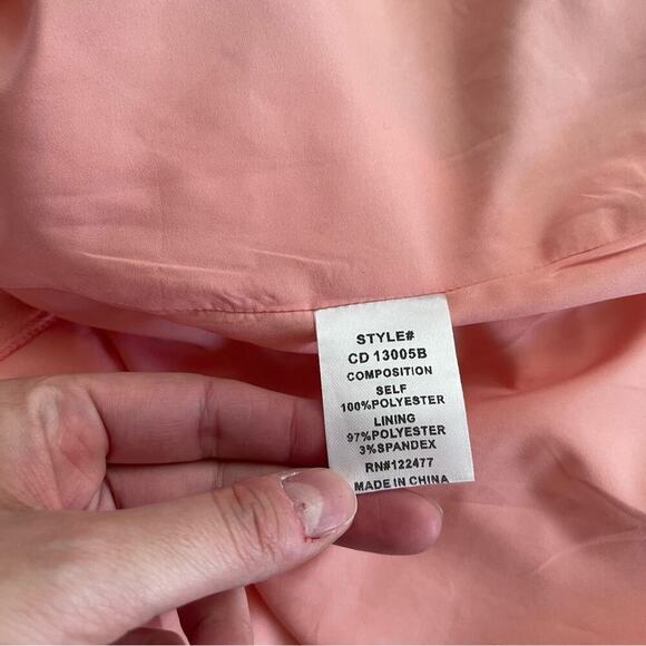 NSR Tropical Cut Out Print Pink Silky Lace Up Maxi Dress M - Picture 9 of 9